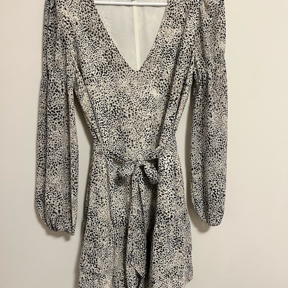 Leopard Print V-Neck Dress